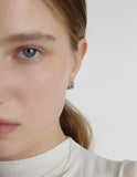 Triple Silver Cutout One-Touch Earrings S