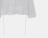 [MADE] Hupi Pin Tuck Button V-Neck Collar Long Sleeve Shirt
