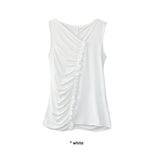 FRILL SHIRRING SLEEVELESS