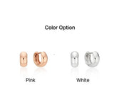 Champagne Full Moon Silver Grip One-Touch Earrings S