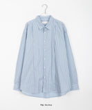 [unisex] Saku Pintuck Stripe Over Shirt