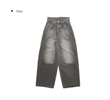 [Planning] Dazzle Side Pintuck Washing Denim Wide Pants