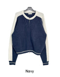 Oz Varsity Balloon Knit Zip Up