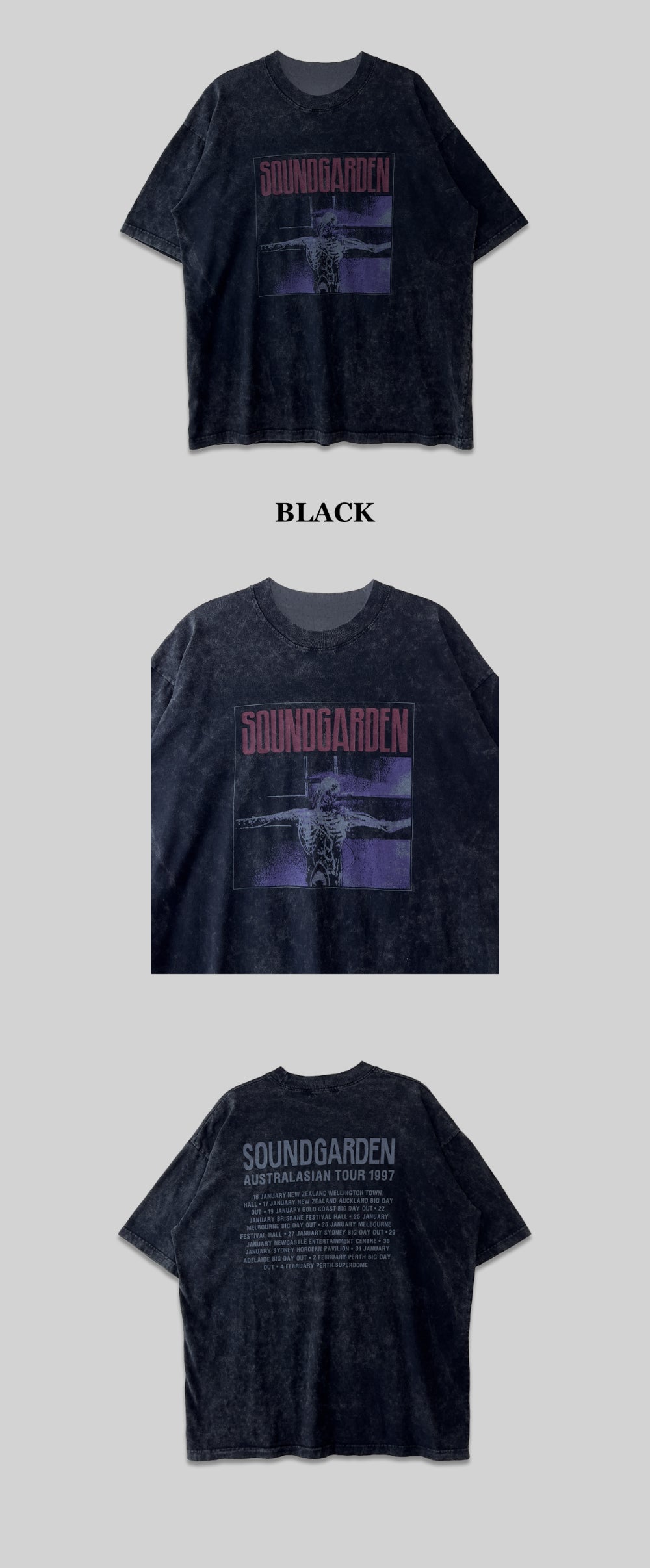 【KOOLOSET】Soundgarden Black Washing Tee KOOLOSET (クロゼット) - サウンドガーデンブラックウォッシング