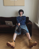 [LAN ARCHIVE] Shoulder Button Stripe Knit
