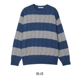 Font Stripe Cable Knit