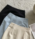 Collid Button H-Line Slit Skirt