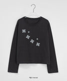 [BAONHAUS] Comcard Flower Patch Round Long Sleeve Tee