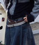 Louis studded suede belt