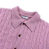 Molded Cable Collar Cardigan