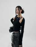 Connie unbalanced halter-neck bolero Set