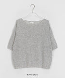 Tendan summer linen overfit short sleeve boucle knit