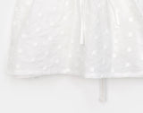 Shua lace punching ribbon puff blouse