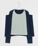 [BAONHAUS] Pelky Layered Rib Cardigan