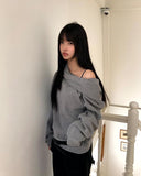 Haun Off-Shoulder Hood Sweatshirt