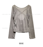 Cross Back Silt See-Through Knit