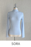 Tight Creamy Half-Neck Basic T-shirt