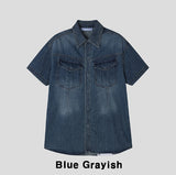 Terne pocket washing denim shirt