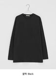 [unisex] Napyu Slit Over Plain Long Sleeve Tee