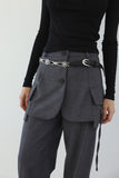 Cross button turtleneck