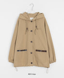 [BAONHAUS] Siven Check Color Matching Hood Field Jacket