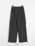 Kimone fleece string banding corduroy cargo pants