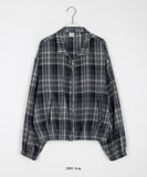 [BAONHAUS] Nakiki Check Zip-Up Jumper