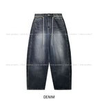 Tinted Washed String Balloon Denim Pants