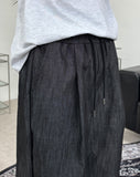 Kyren Balloon Pintuck Denim Pants