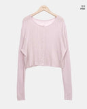 Nobis Ribbed Crop Cardigan