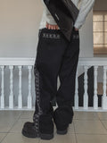 Pinata embroidery wide denim pants