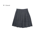 Daren Wool Pleated Check Midi Skirt