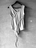 Diagonal Strap Shirring Sleeveless