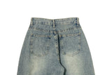[A/M] Ruched Side Pintuck Washing Wide Denim Pants