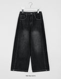 Wanko Side Pin Tuck Wide Denim Pants