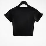 Kyabi Ribbon Crop Short Sleeve T-shirt