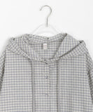 [BAONHAUS] Hapeura Check Hood Short Sleeve Shirt