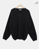 Noez V-Neck Lambs Wool Loose Fit Knit