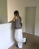 [MADE] Toyu pin tuck frill button lace sleeveless