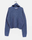 [MADE] Afong Balaclava Boucle V-neck Crop Knit Set