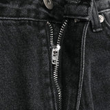 Groove cat-washed rivet flare denim pants