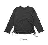 STRAP SHIRRING SLEEVE T