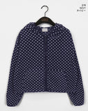 [Brushed Lining] Nipu Dot Fleece Hood Zip-Up Jumper