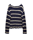 [LANARCH] Frayed Cable Stripe Sweater