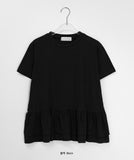 Vimin Color Frill Tiered Short Sleeve Tee