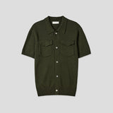 Base Two-Pocket Collared Short Sleeve Knit