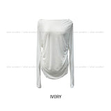 Tenshi see-through shirring drape hoodie