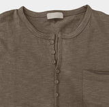 Kato Henley Neck Slub Short Sleeve T-shirt