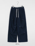 Timoa banding fleece brushed rivet wide pants