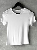 Tube top layered short sleeve T-shirt